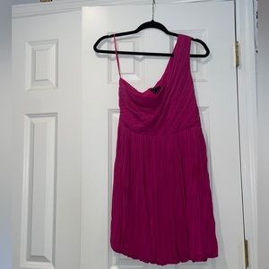 Theory Taliana Georgette Fuchsia One Shoulder Dress